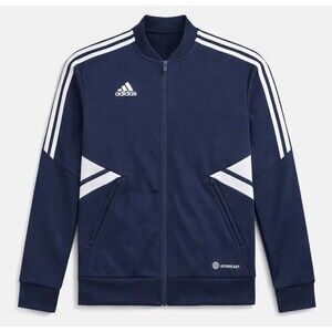 adidas Mens Track Jacket Small Blue Aeroready Breathable Full Zip Training Top